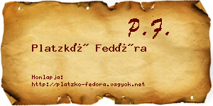 Platzkó Fedóra névjegykártya
